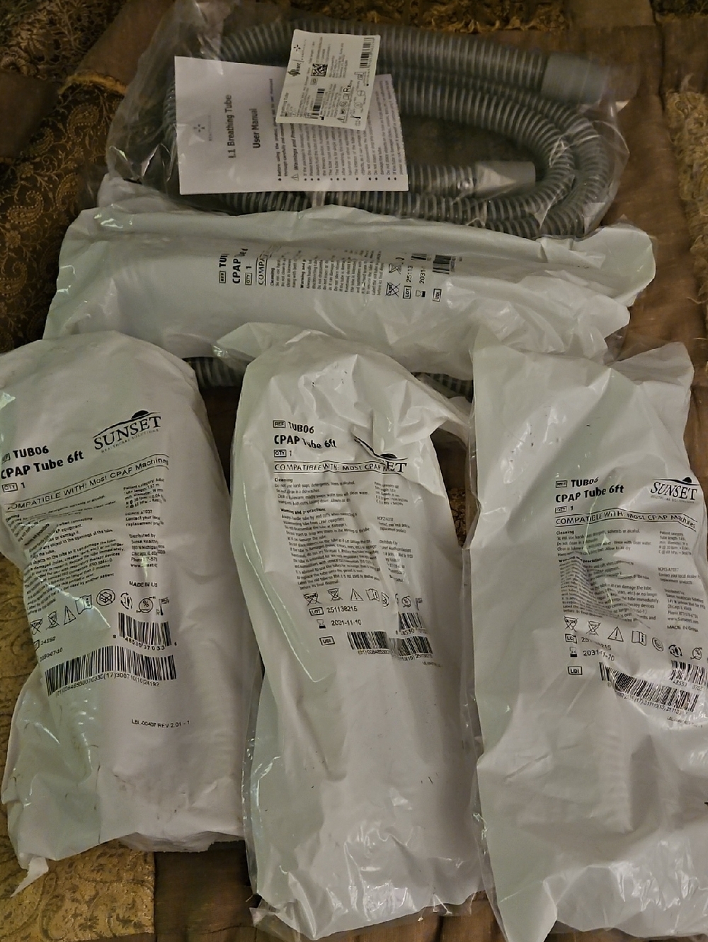 Lot Of 5- 6ft Tubing For Sleep Equipment.New In Original Packaging!!